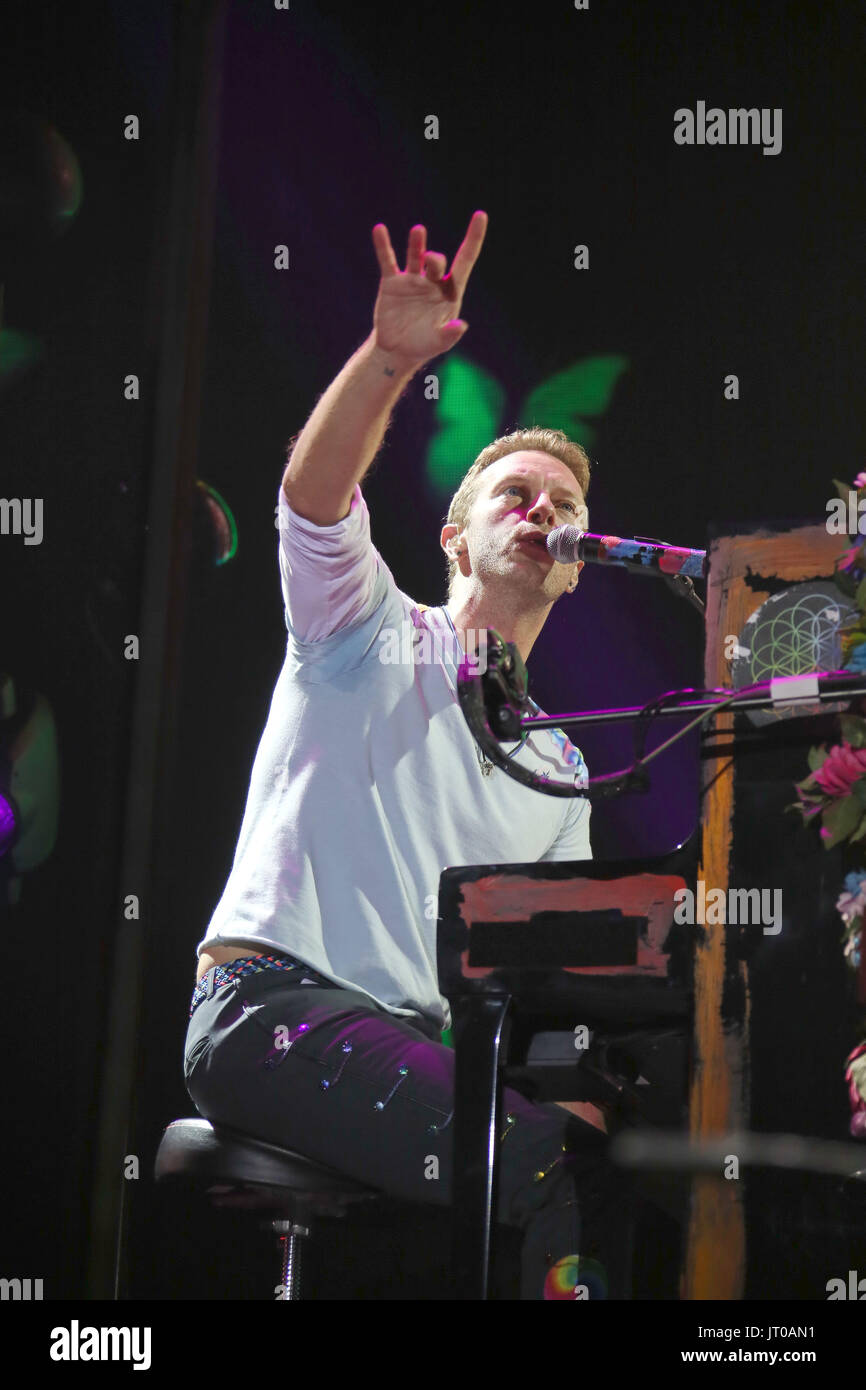 Global Citizen Festival bei Barclaycard Arena, Hamburg.  Mit: Chris Martin (Coldplay) wo: Hamburg, Deutschland bei: Kredit-7. Juli 2017: Becher/WENN.com Stockfoto