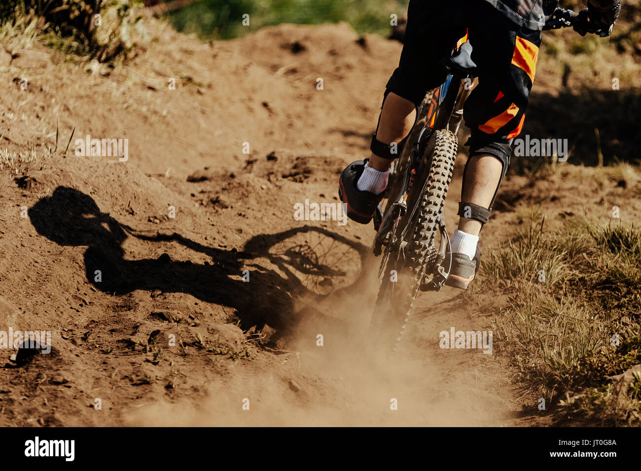 Schmutz Hinterrad Fahrrad Mountainbike Downhill Stockfoto