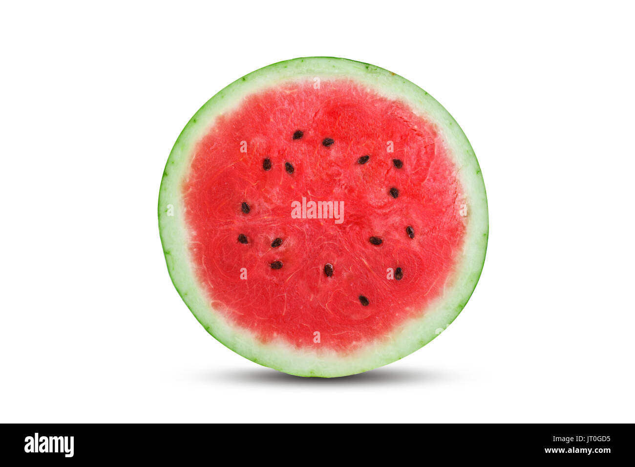 In der hälfte frische Wassermelone auf weißem Hintergrund. Stockfoto