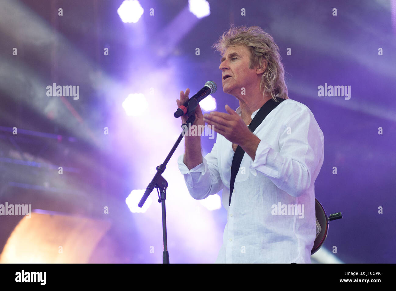 John Parr spielt spielt Zurückspulen North Festival, Arley Hall, Cheshire 06 August, 2017. Stockfoto