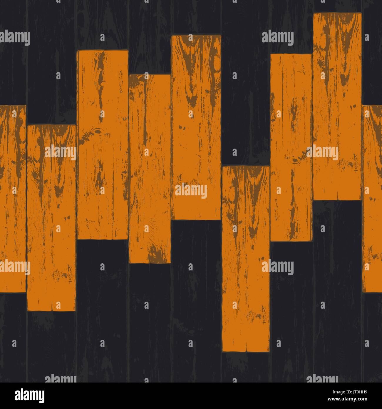Halloween Musterdesign. 31 Oktober-Urlaub-Hintergrund. Halloween-Urlaub aus Holz schwarz und orange Hintergrund. Stock Vektor