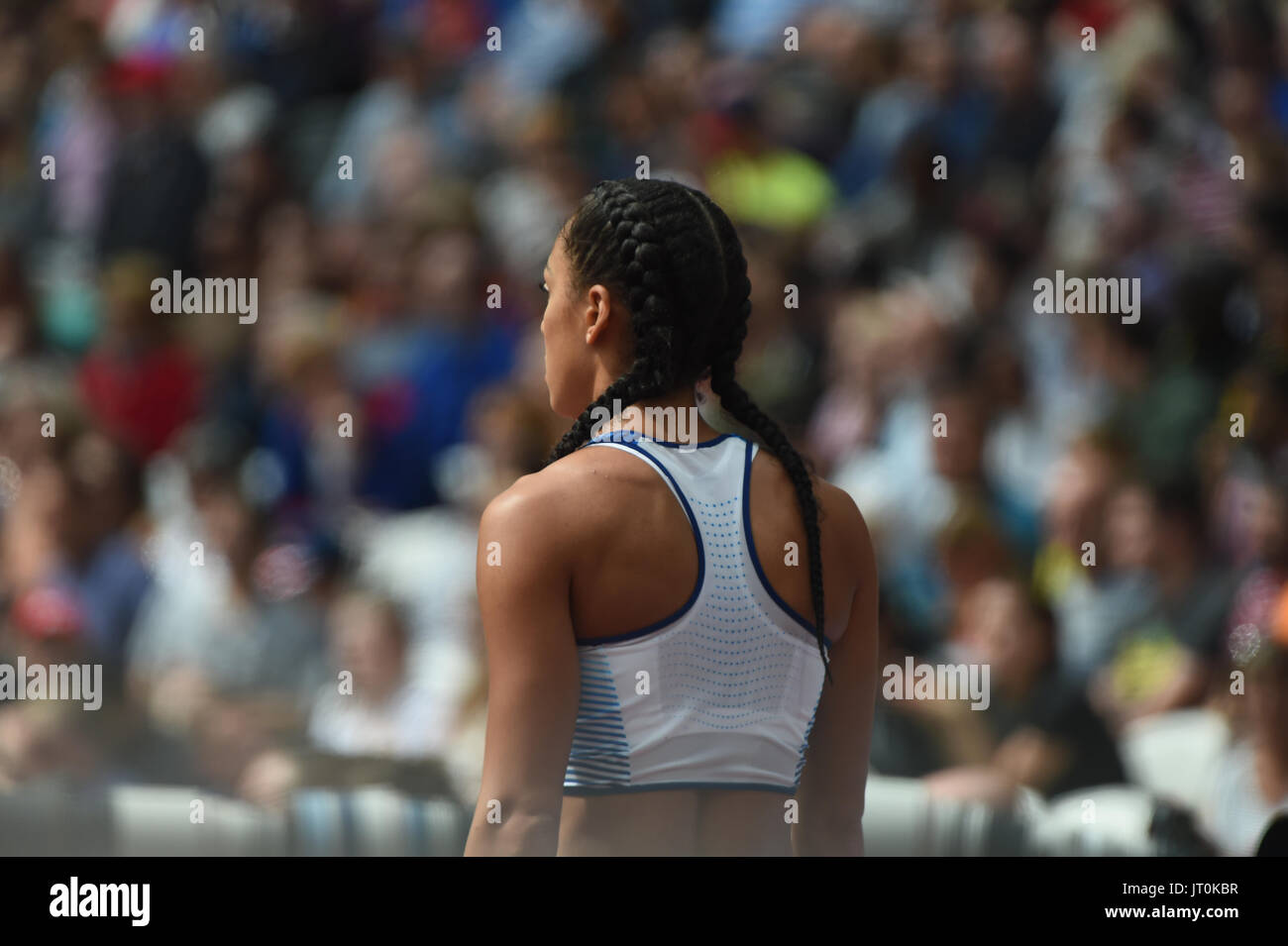 Katarina JOHNSON-THOMPSON, Großbritannien, im Weitsprung, Siebenkampf, London-Stadion in London am 5. August 2017 an die IAAF World Championships Athletics 2017. Stockfoto