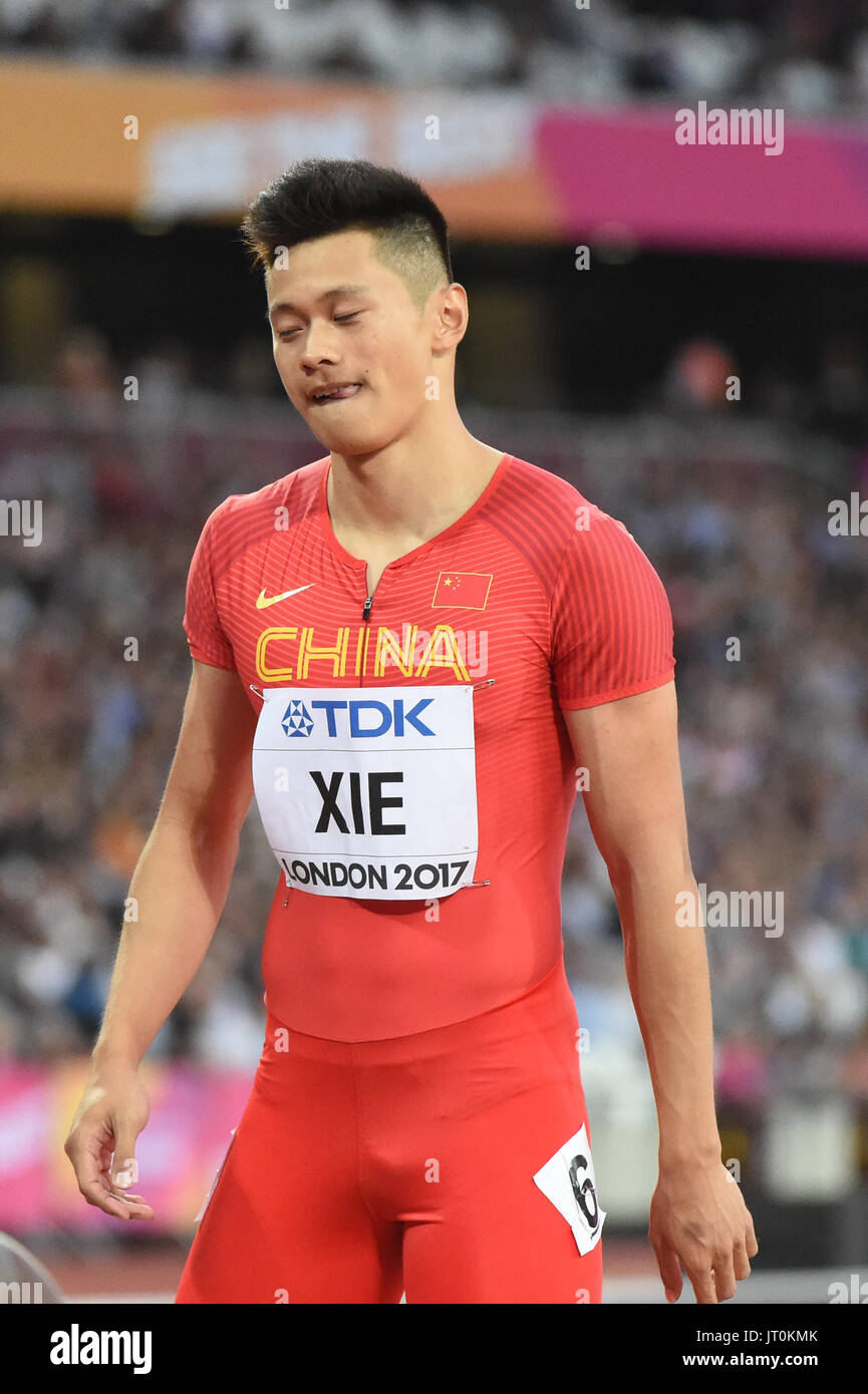 Zhenye XIE, China, während 100 Meter Runde zuerst im London Stadium in London am 4. August 2017 an die IAAF World Championships Athletics 2017. Stockfoto