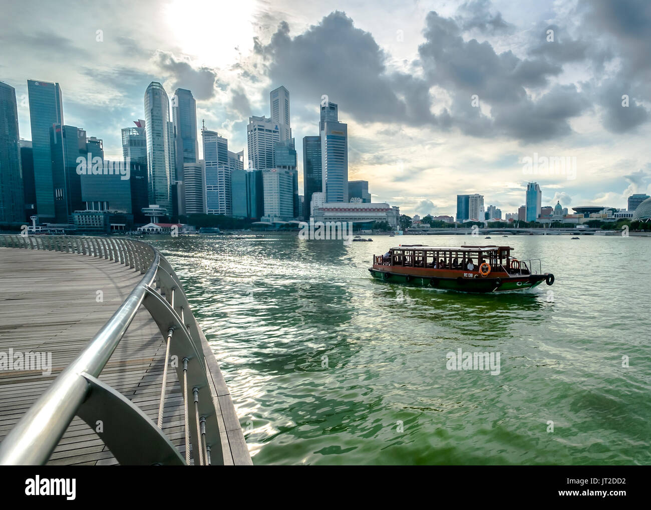 Blick auf Singapre Hauptstadt von Marina Bay Sand Stockfoto