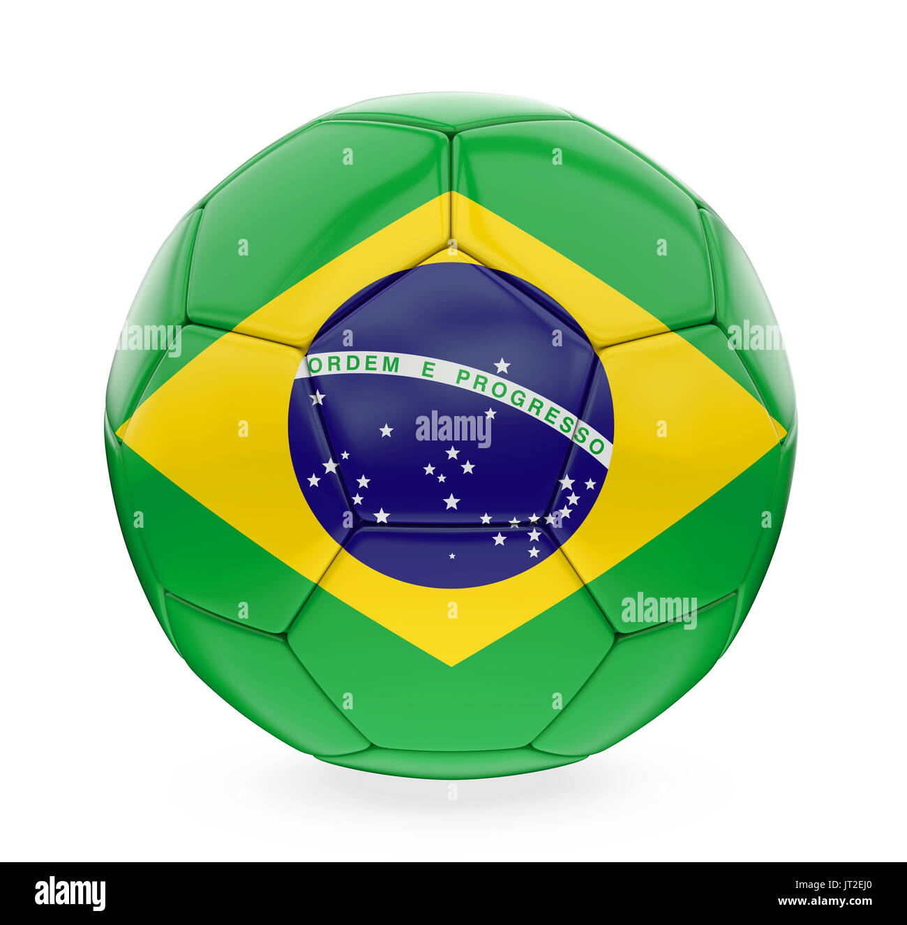 Fußball Brasilien Flagge isoliert Stockfoto