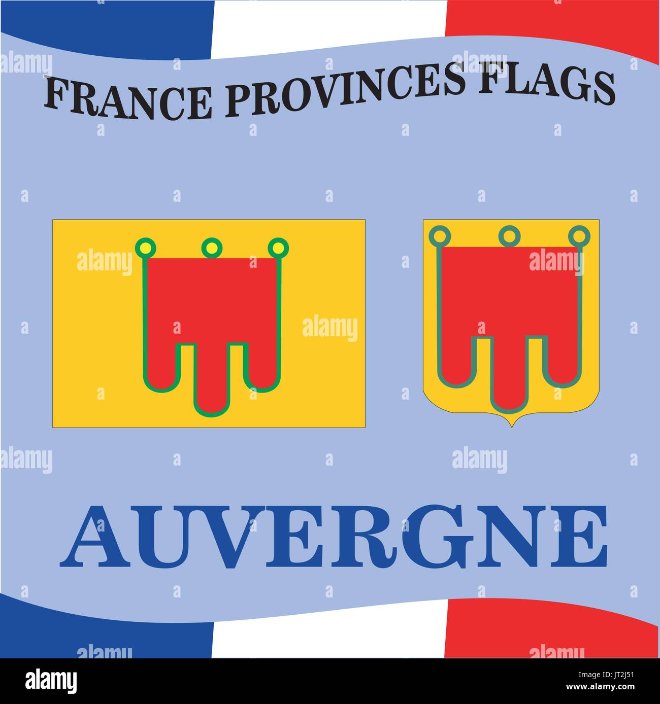 Flagge der französischen Provinz Auvergne Stock Vektor