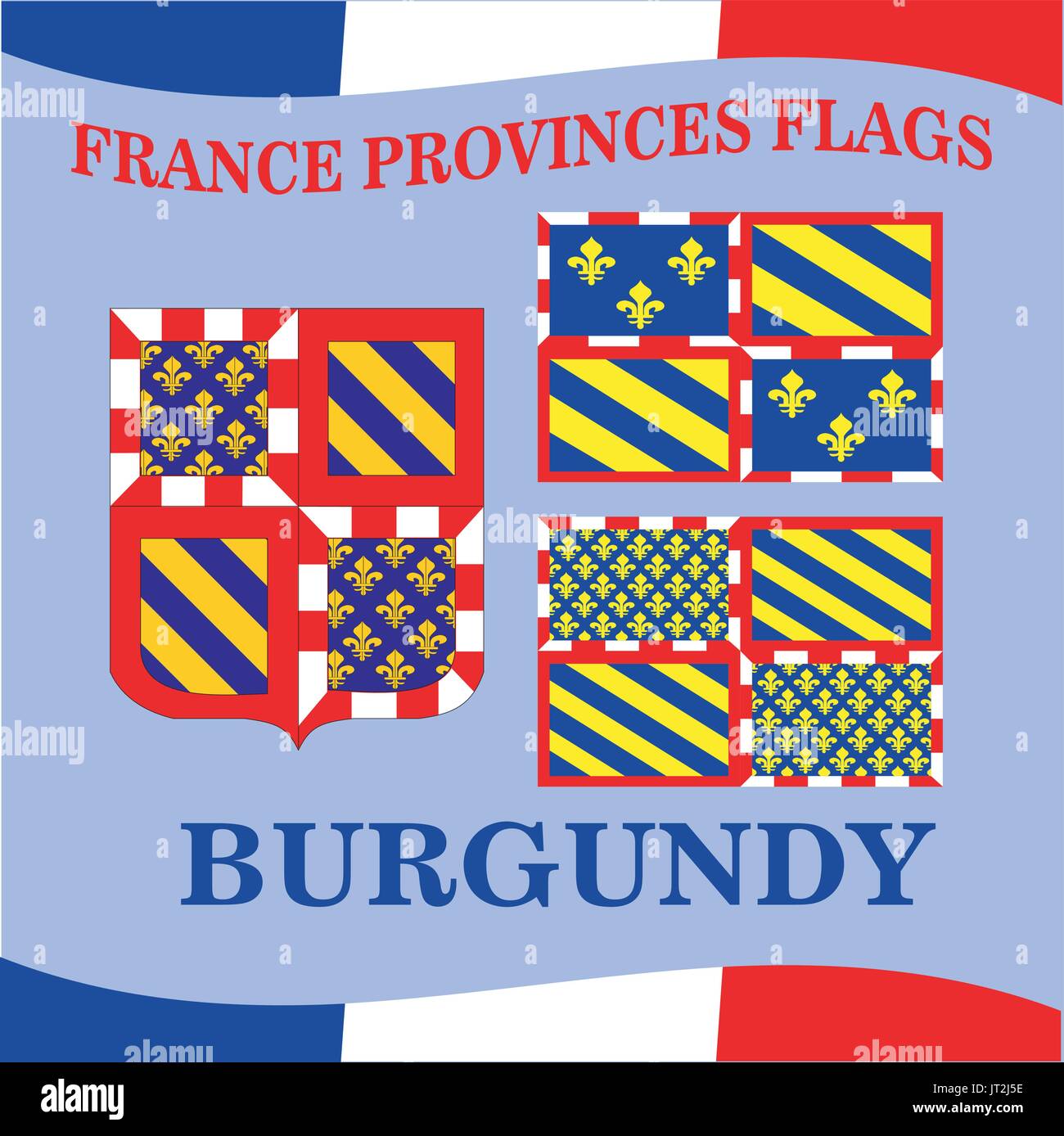 Flagge der französischen Provinz Burgund Stock Vektor