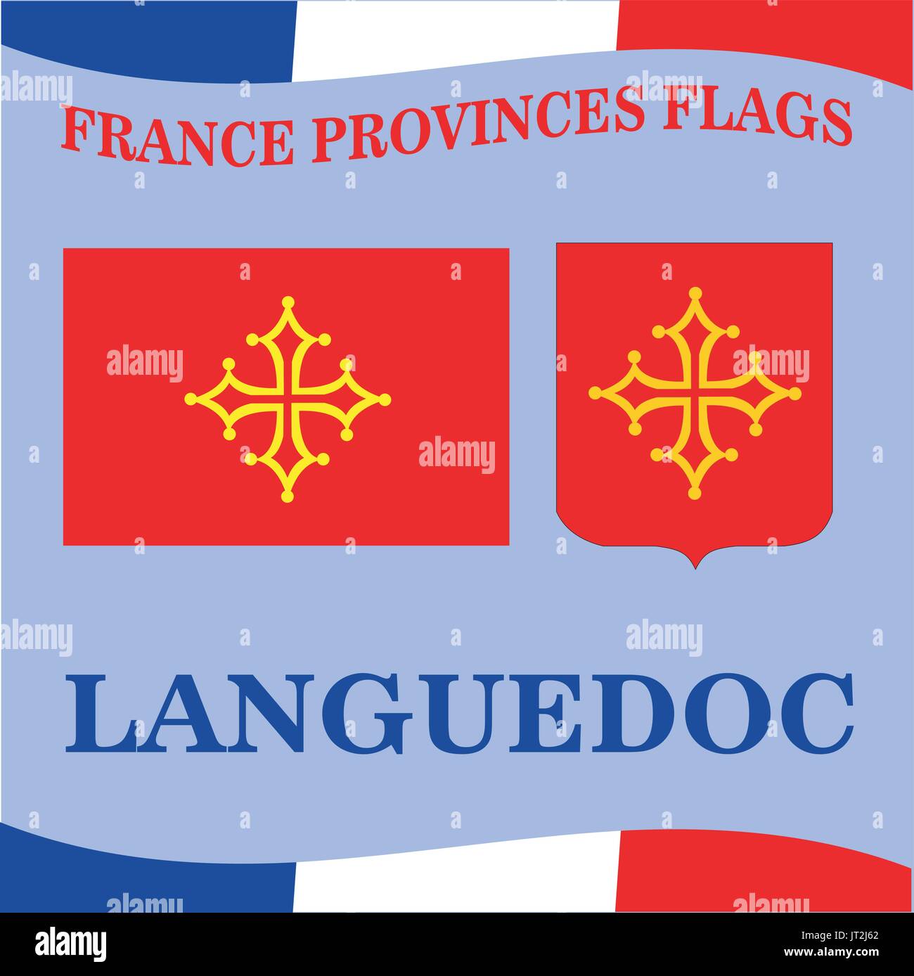 Flagge der französischen Provinz Languedoc Stock Vektor