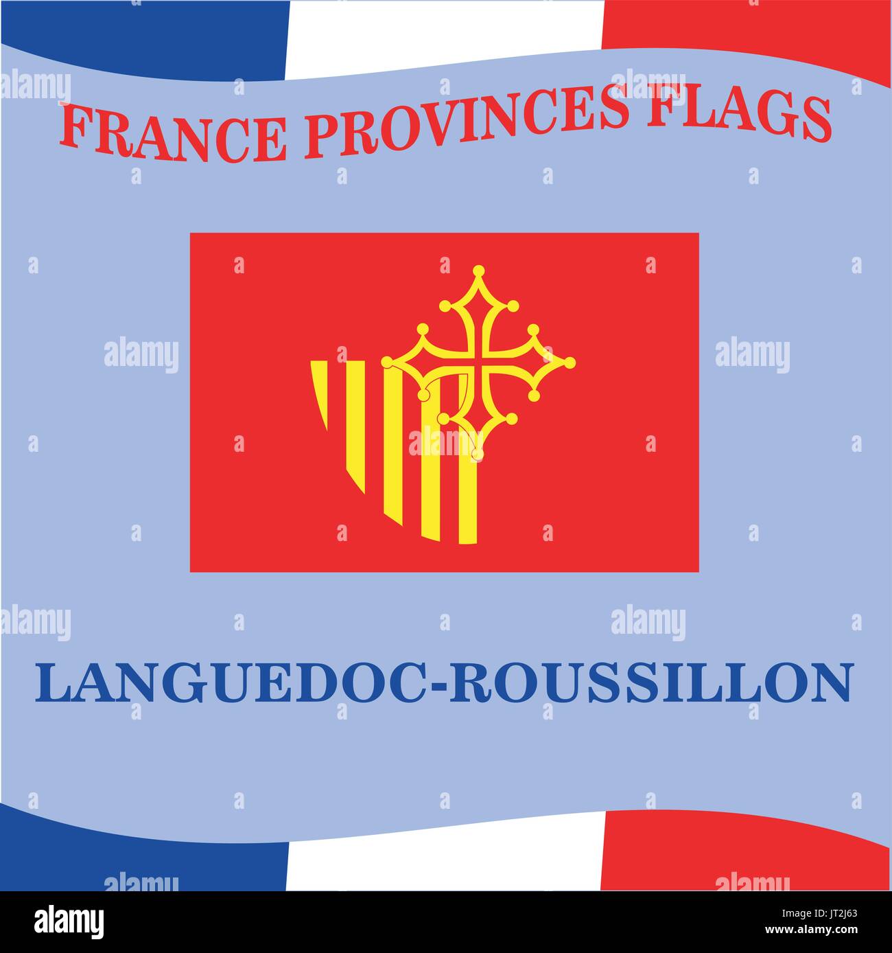 Flagge der französischen Provinz Languedoc Roussillon Stock Vektor
