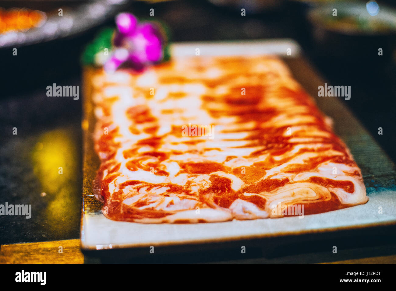 Chinesischen hotpot in zwei Suppe, scharf und würzig. Stockfoto