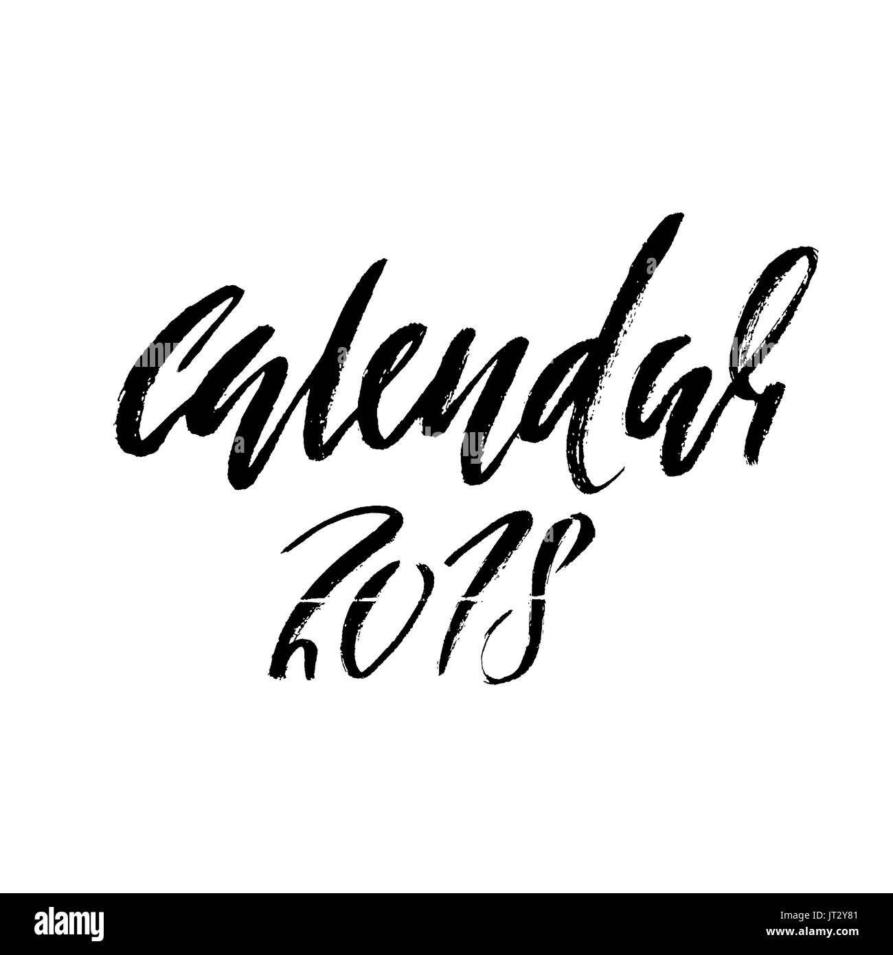 2018Kalender. Schöne Grußkarte Kalligraphie. Schwarzen Vektor
