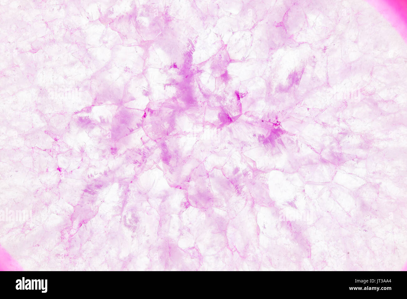 Extreme Makro von rosa Achat Scheibe Mineral, abstrakten Hintergrund Stockfoto