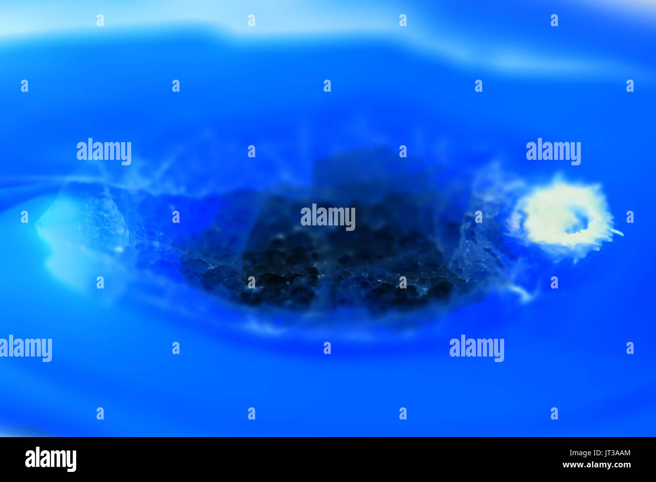 Extreme Makro aus blauem Achat Scheibe Mineral, abstrakten Hintergrund Stockfoto