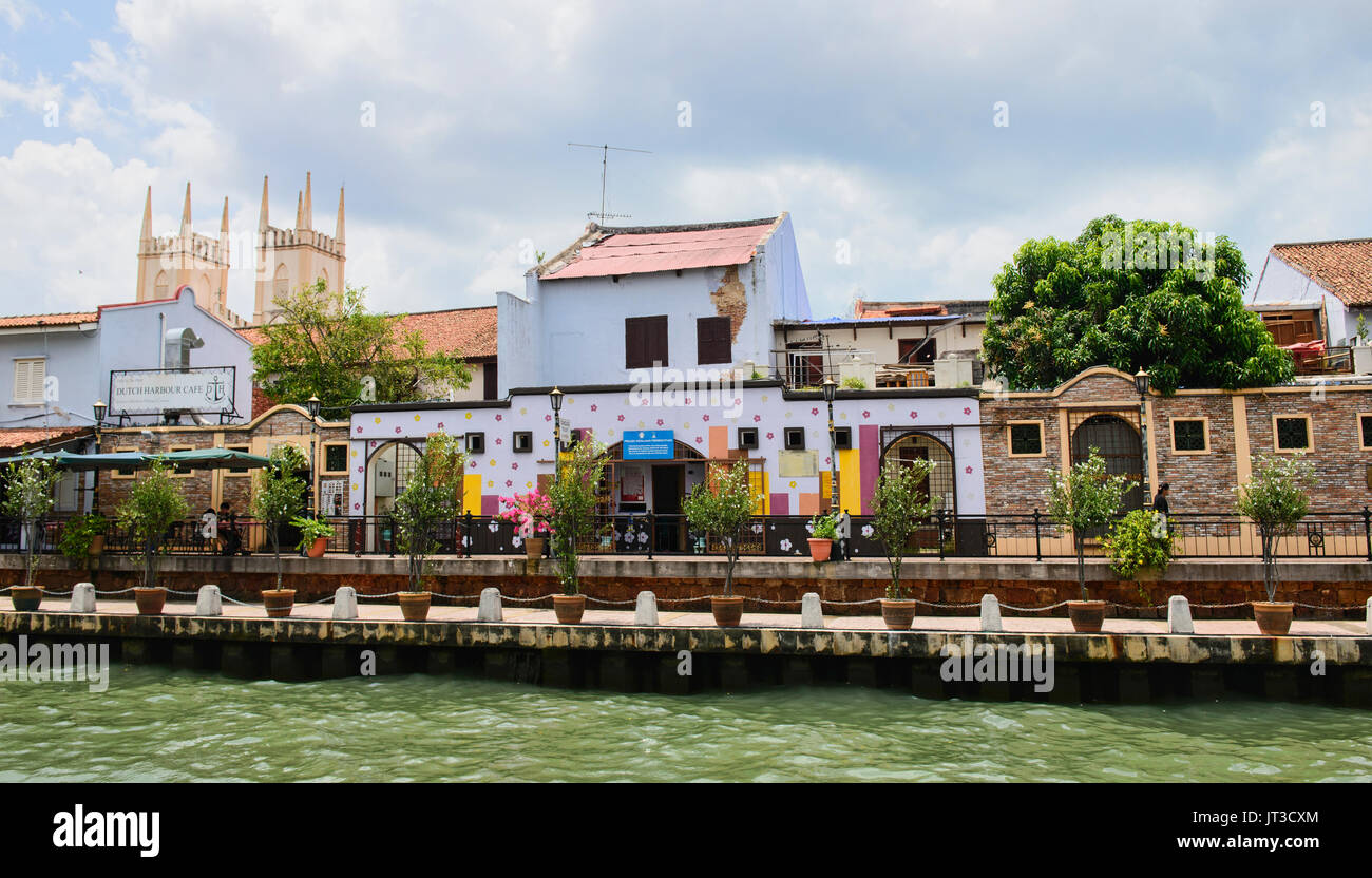 Streetart entlang des Flusses Melaka, Malacca, Malaysia Stockfoto