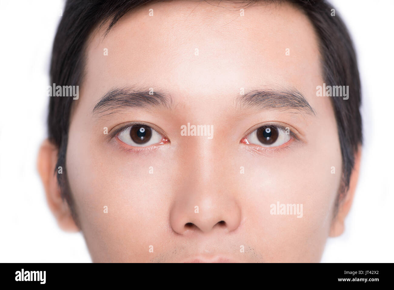 Nahaufnahme Bild eines Teenagers Augen in die Kamera schaut Stockfoto