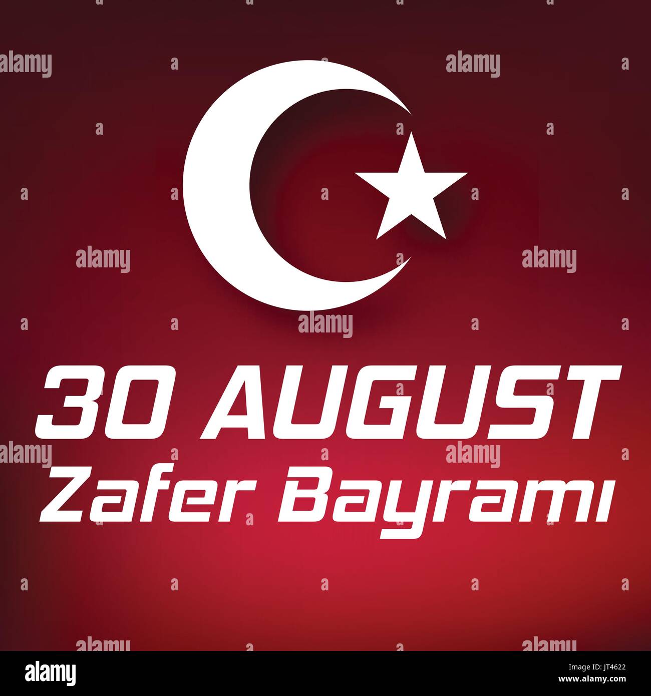 30 august Zafer Bayrami Sieg Tag Türkei Stock Vektor