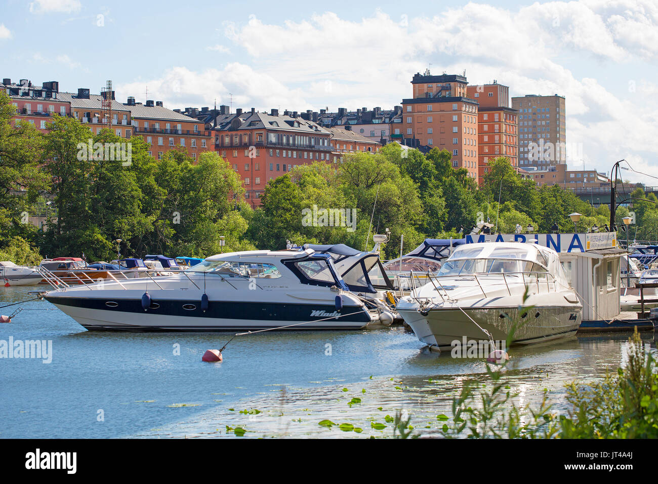 Marina auf Kungsholmen, Stockholm, Schweden. Stockfoto