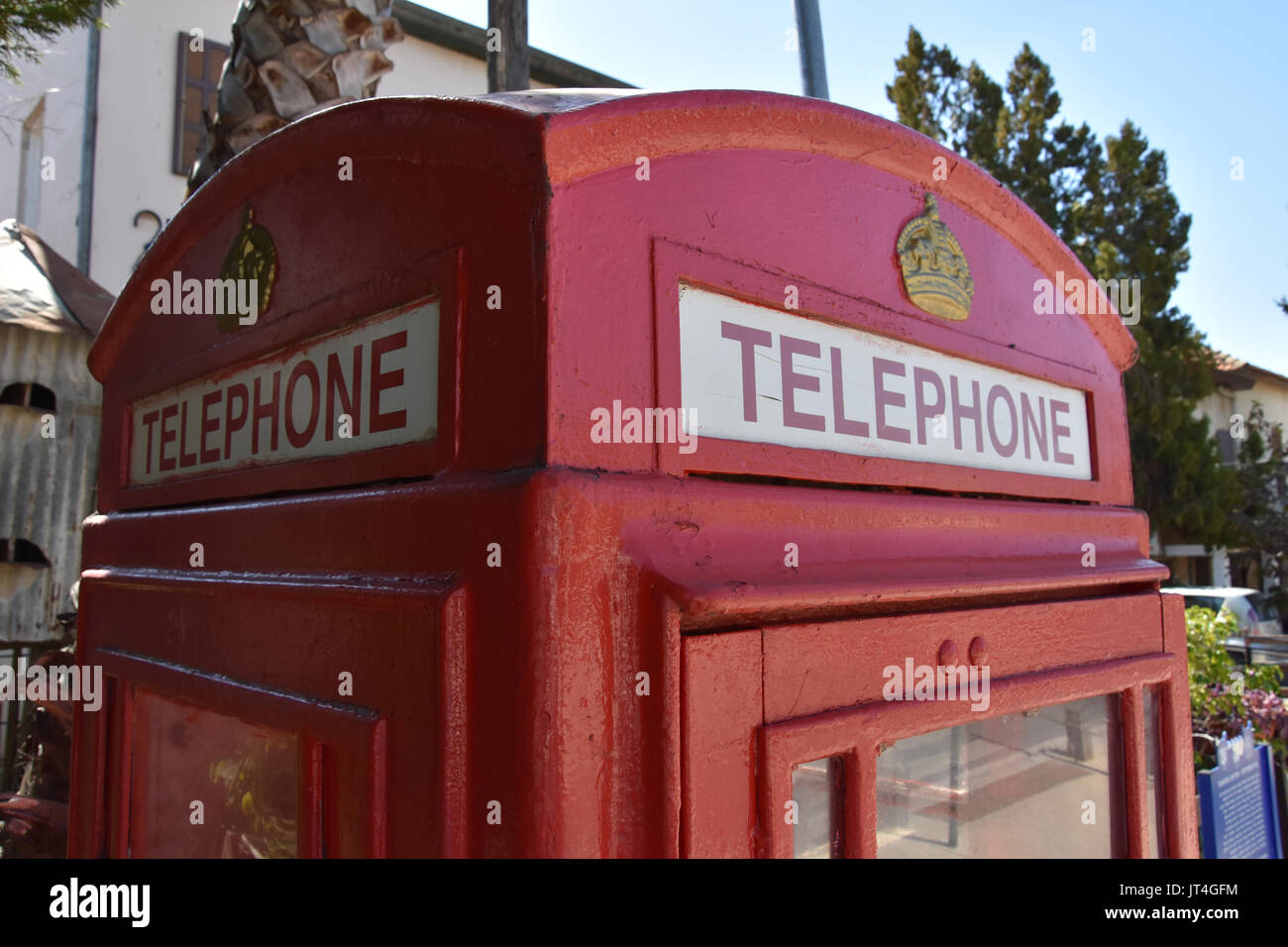 Red London Telefonzelle in Israel. Stockfoto