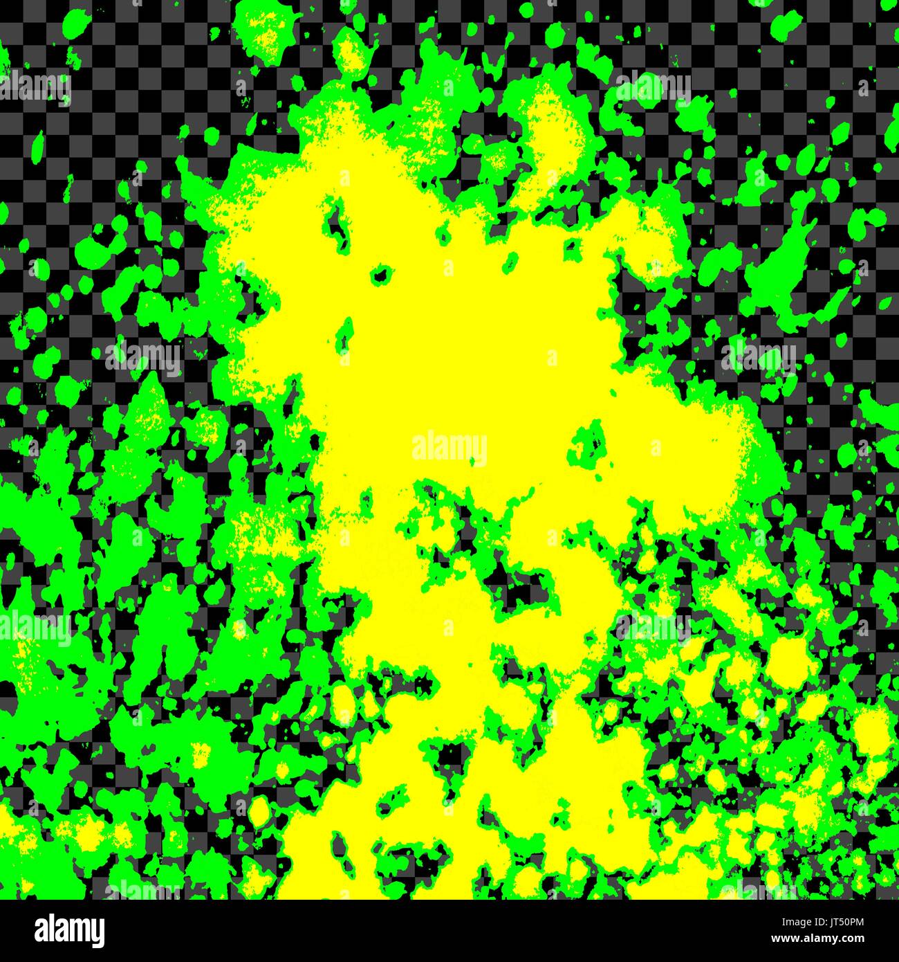 Künstlerische bunte Acryl Farbspritzer, Blob auf transparenten Hintergrund. Neon Spray Flecken abstrakten Hintergrund, Vektor-illustration Stock Vektor