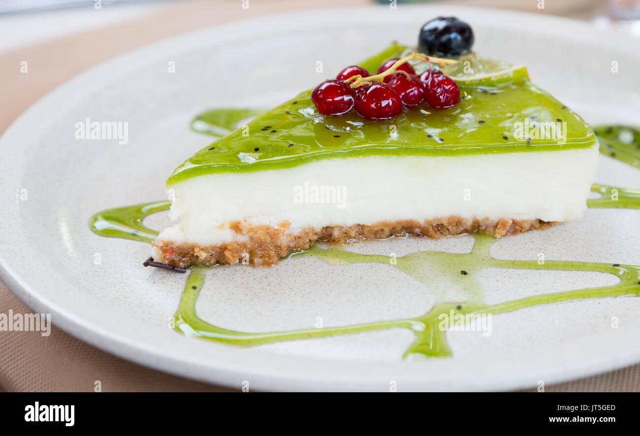 Köstliches Stück Key Lime Pie Stockfoto