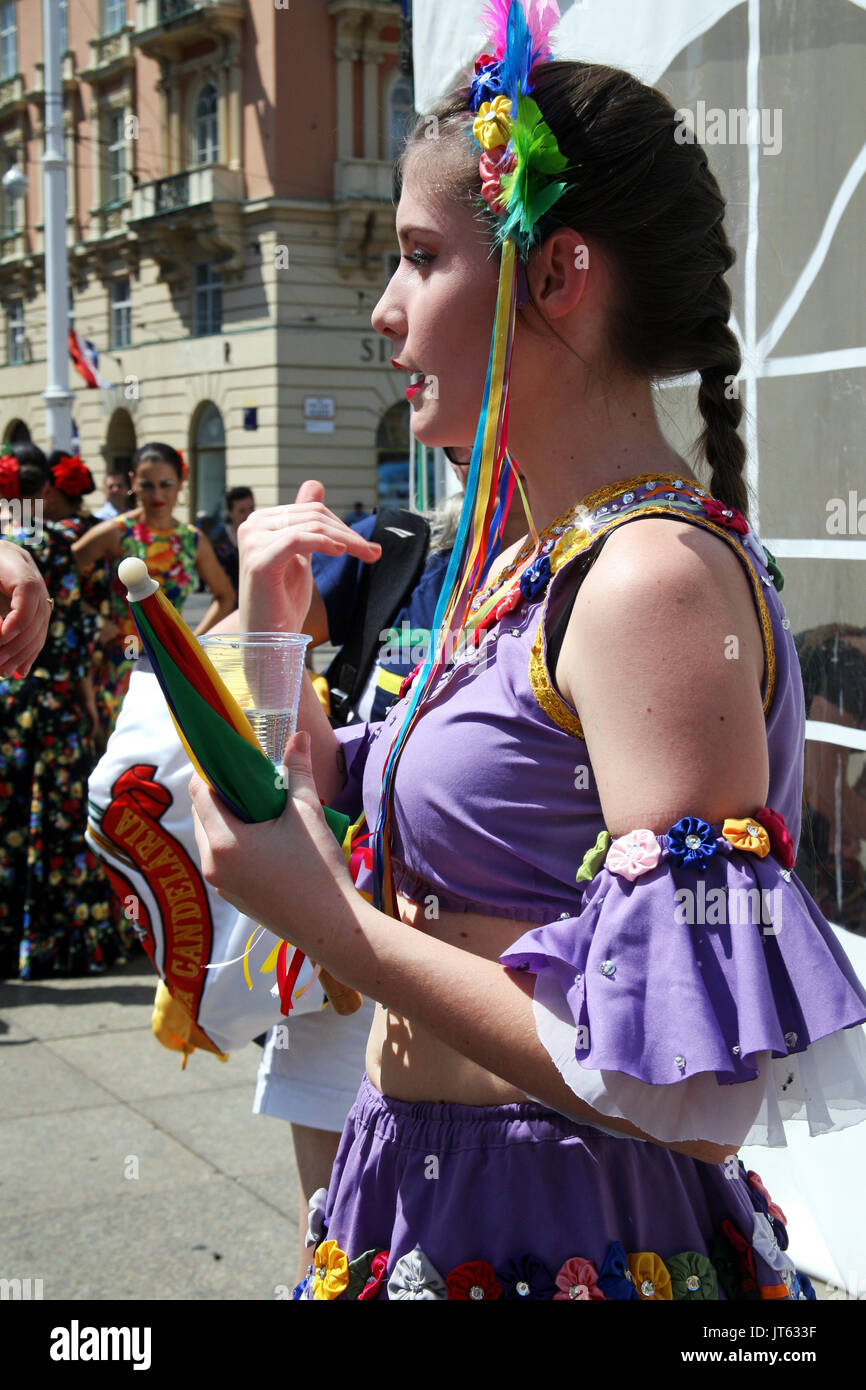 Internationale Folklore Festival 2017, Brasilien, Crissiumal, e Cia GEMP Escola de Danca, Zagreb, Kroatien, Europa, 71 Stockfoto