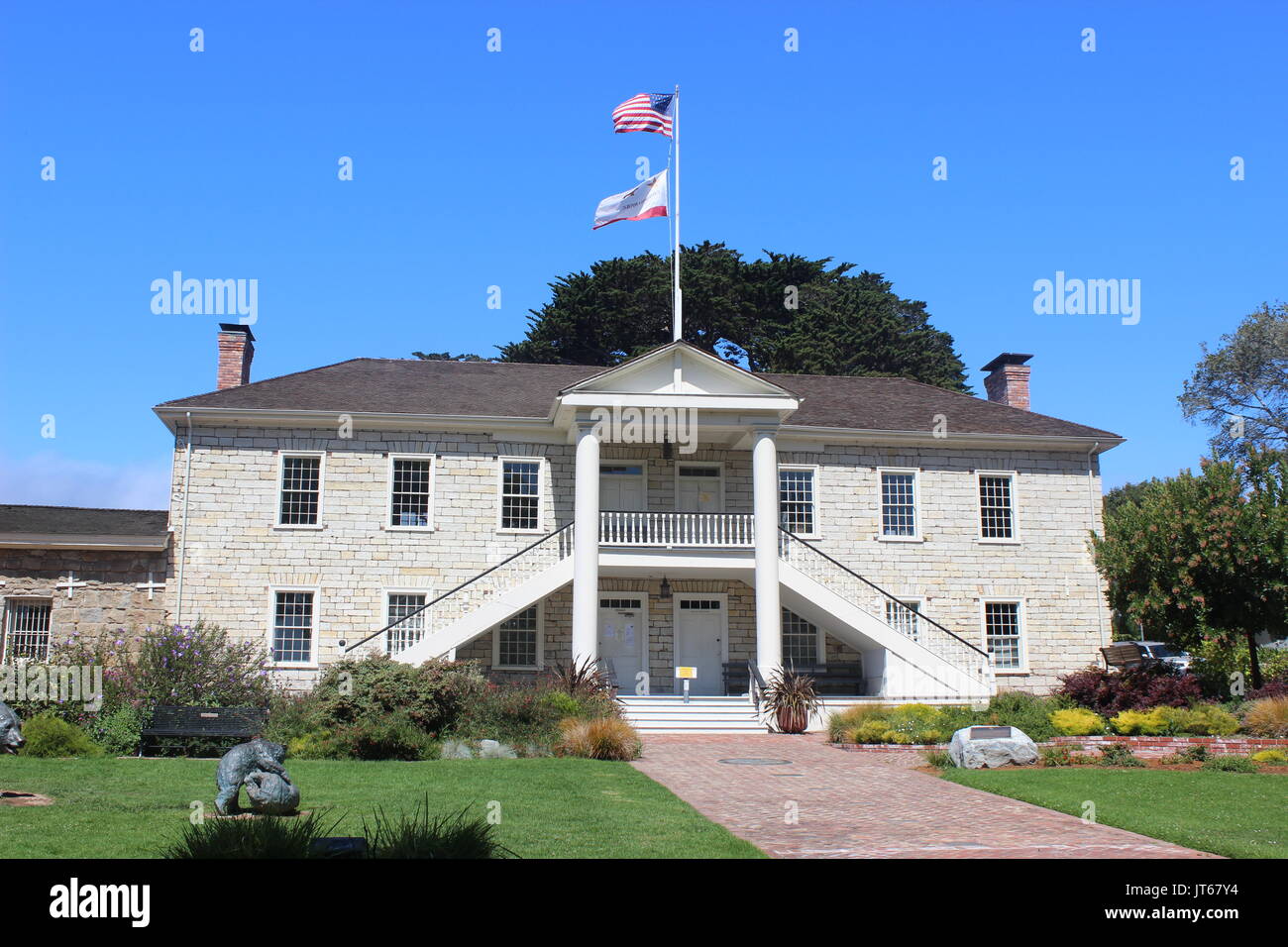 Colton Rathaus, erbaut 1849, Monterey, Kalifornien Stockfoto