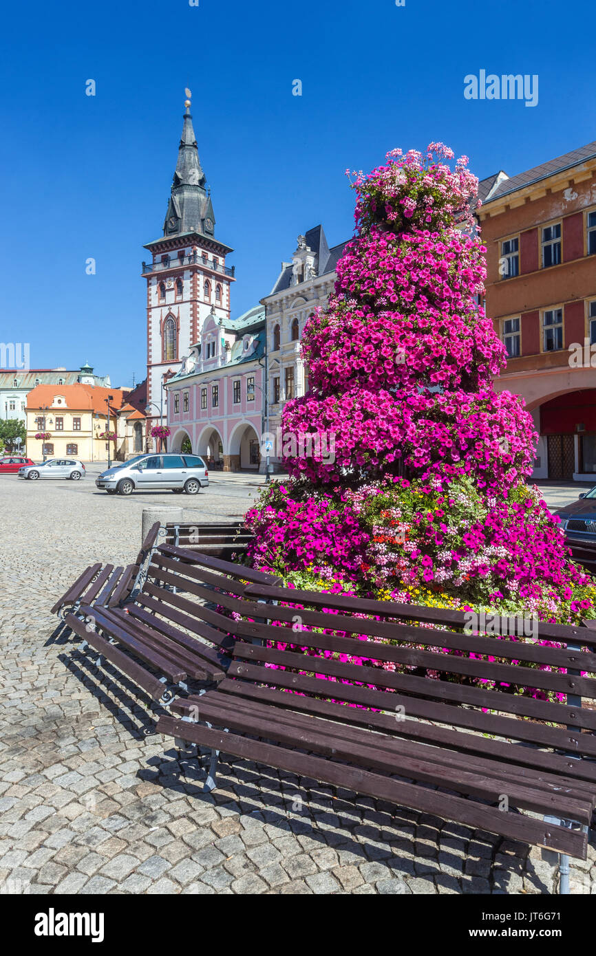 Chomutov Hauptplatz Tschechische Republik Stockfoto