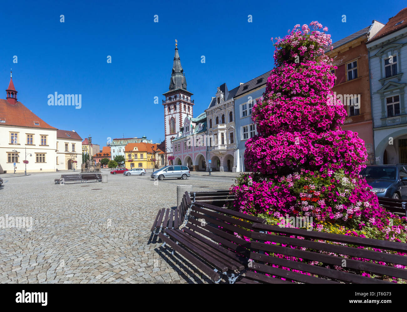 Chomutov, Tschechische Republik, Hauptplatz Stockfoto