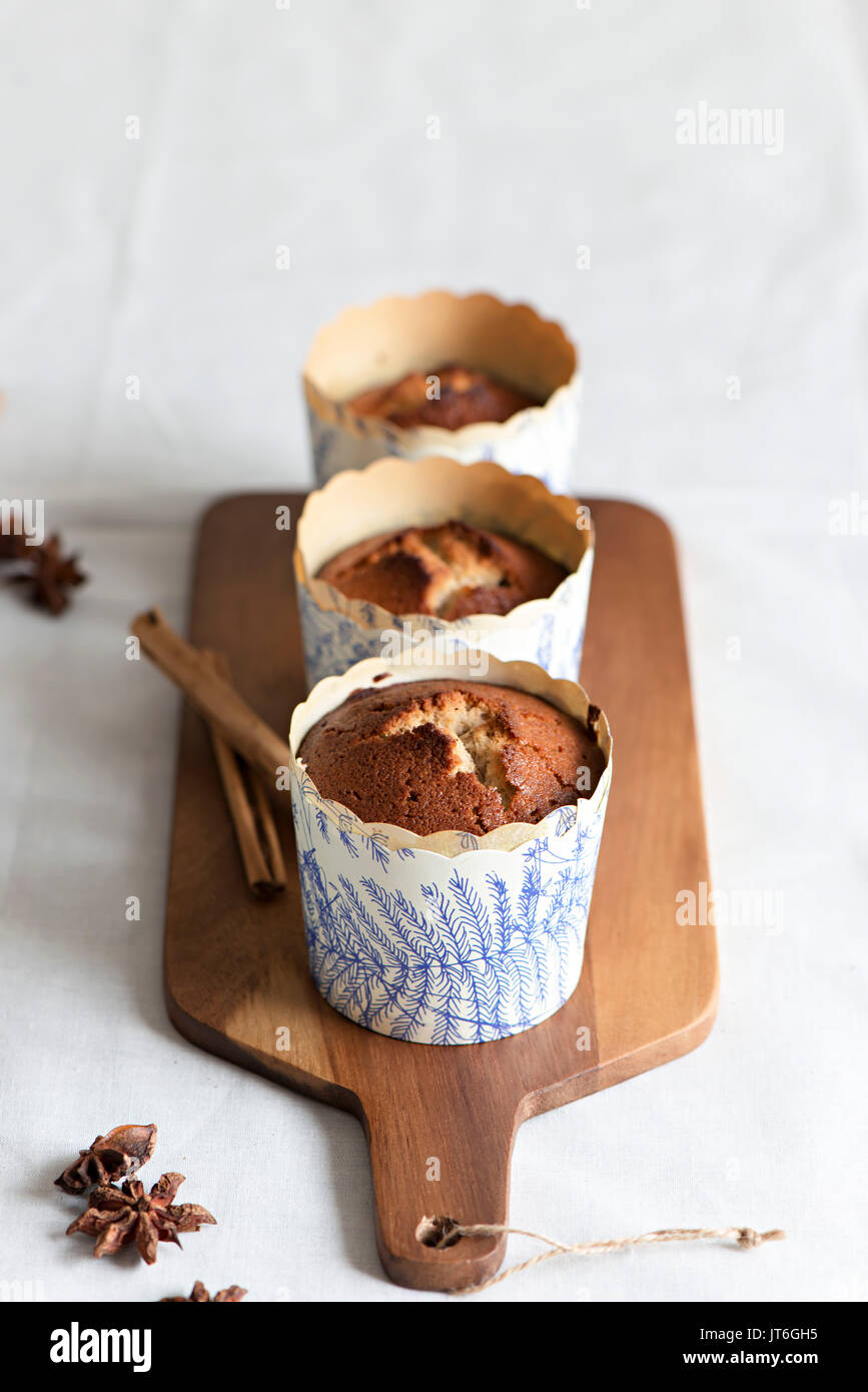 Schwamm muffin Kuchen Kuchen Fällen Stockfoto