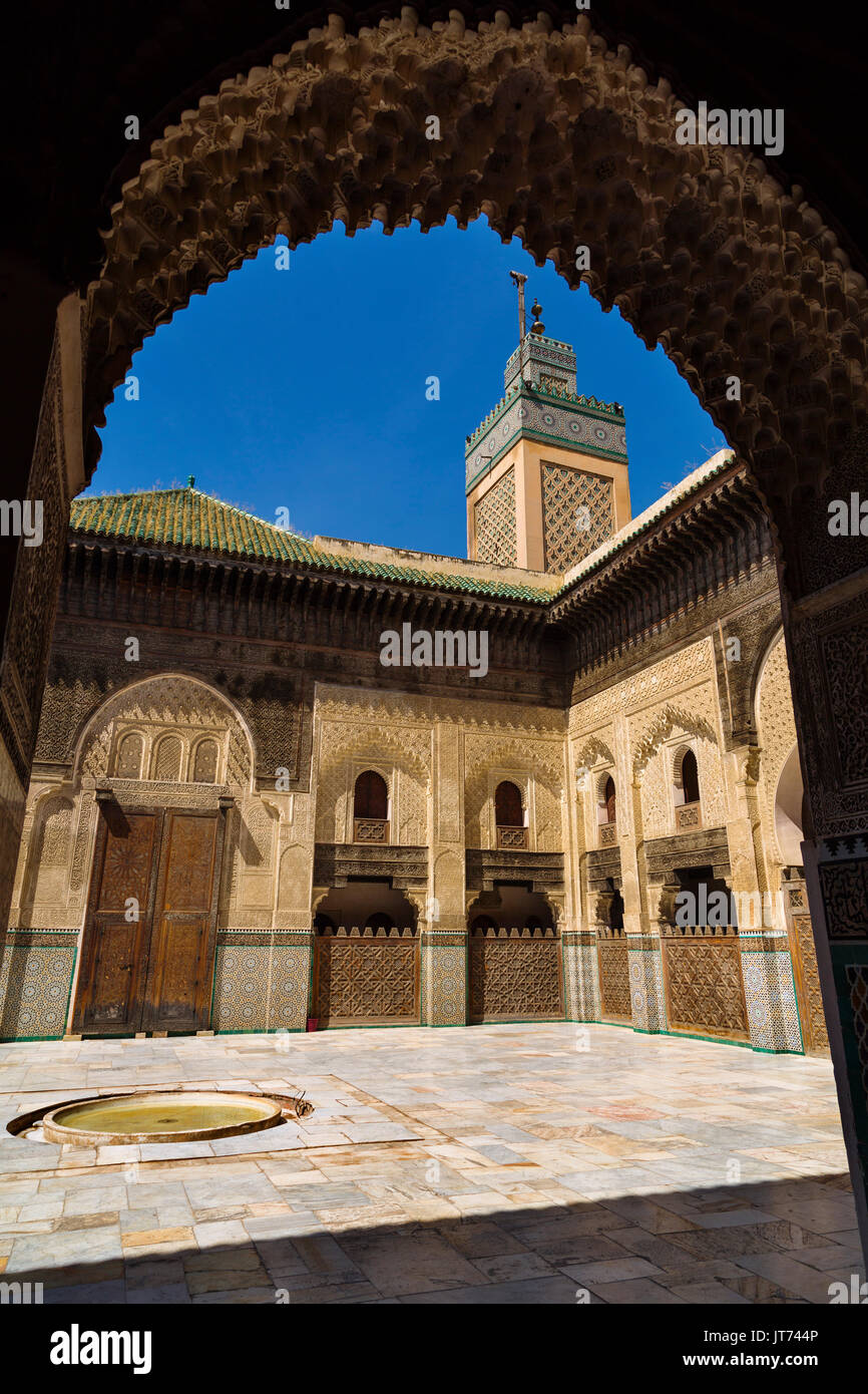 Die Madrasa Medersa Bou Inania oder Bu Inaniya. Souk Medina von Fes