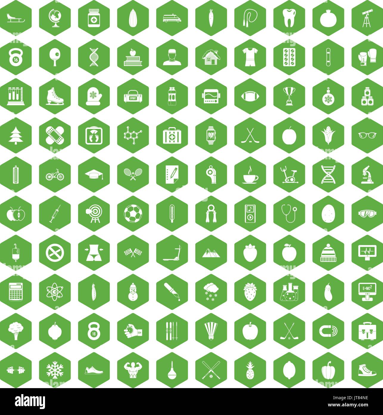 100 gut person Symbole Hexagon grün Stock Vektor
