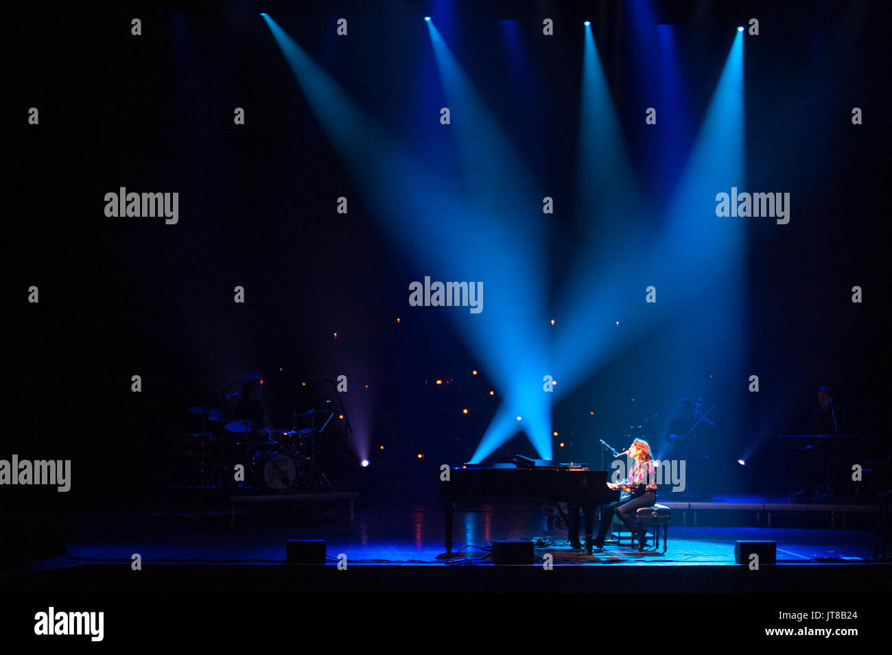 Liverpool, Großbritannien. 7. August 2017. Russisch-amerikanische Sängerin geboren, Regina Spektor, führt das vorletzte Konzert ihrer UK-Tour im Sommer. Die Tour stellt Ihren zweiten UK-Tour zur Unterstützung ihres Hochgelobten siebten Album "Denken Sie daran, uns zu leben". © Paul Warburton Stockfoto