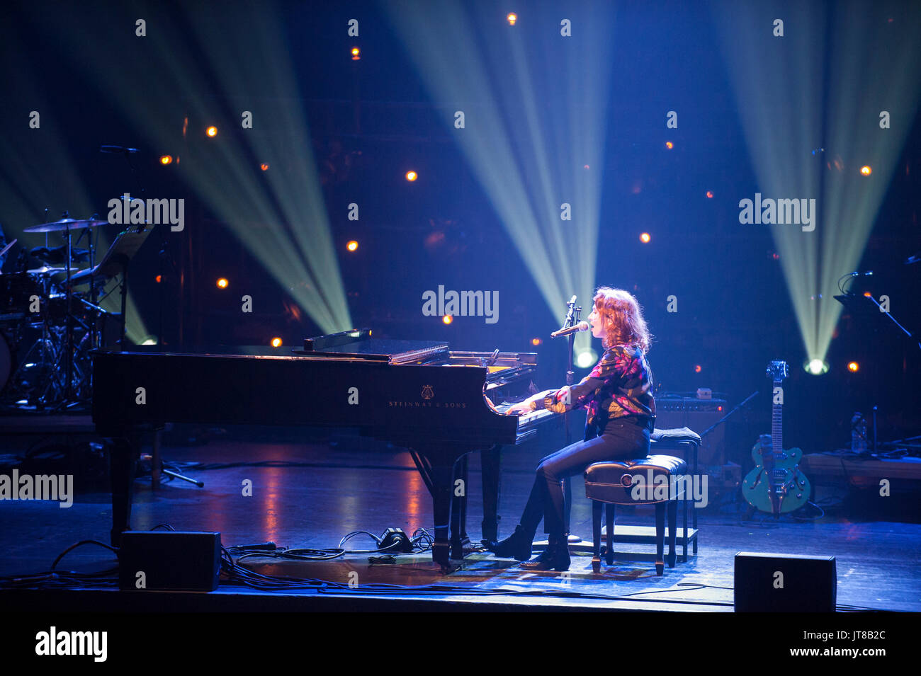 Liverpool, Großbritannien. 7. August 2017. Russisch-amerikanische Sängerin geboren, Regina Spektor, führt das vorletzte Konzert ihrer UK-Tour im Sommer. Die Tour stellt Ihren zweiten UK-Tour zur Unterstützung ihres Hochgelobten siebten Album "Denken Sie daran, uns zu leben". © Paul Warburton Stockfoto