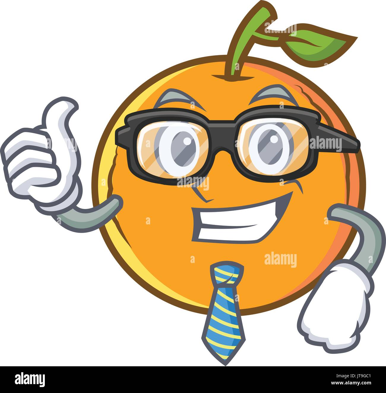 Geschäftsmann orange Frucht cartoon Charakter Stock Vektor