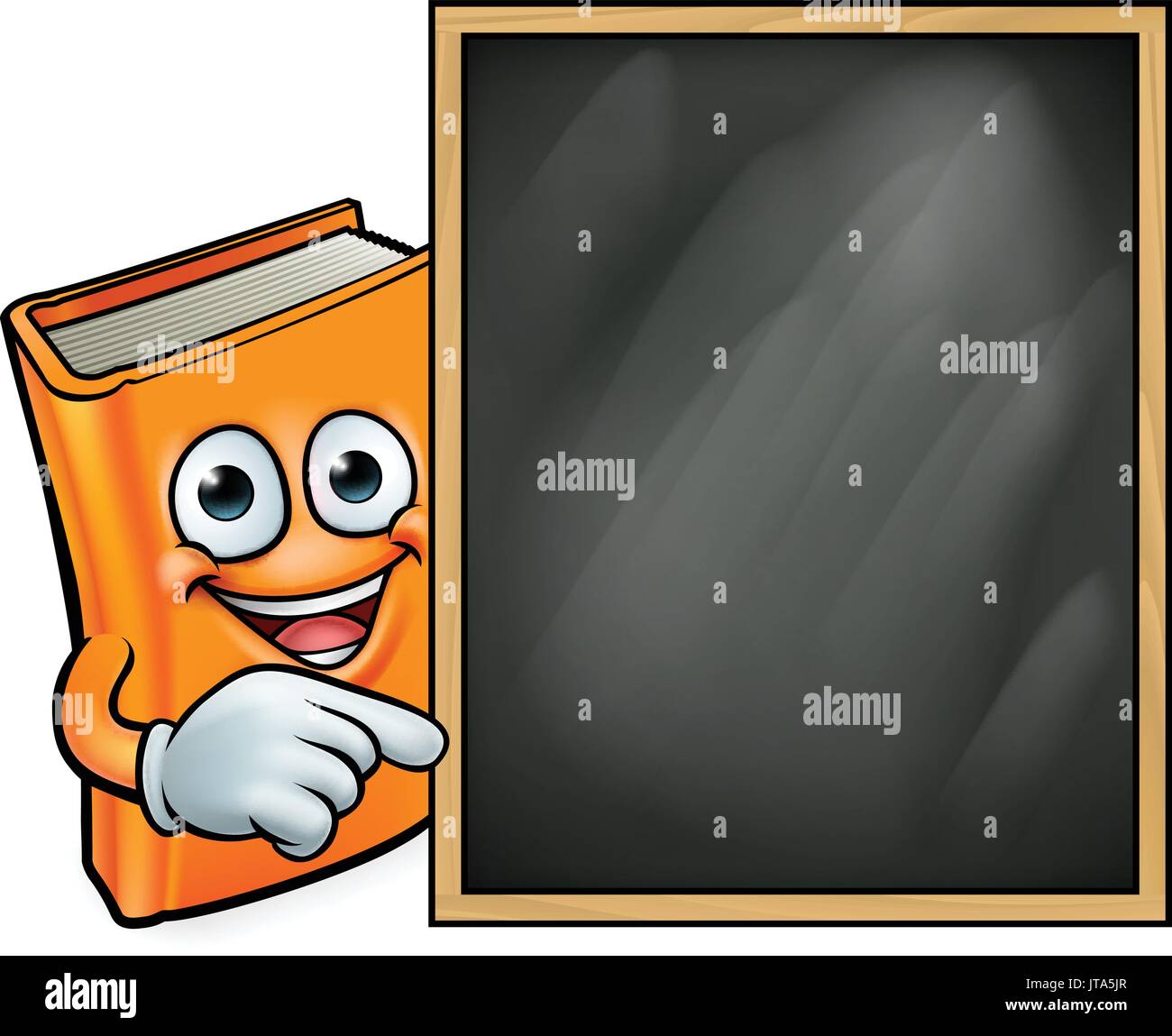 Cartoon Buch und Schule Blackboard Stock Vektor