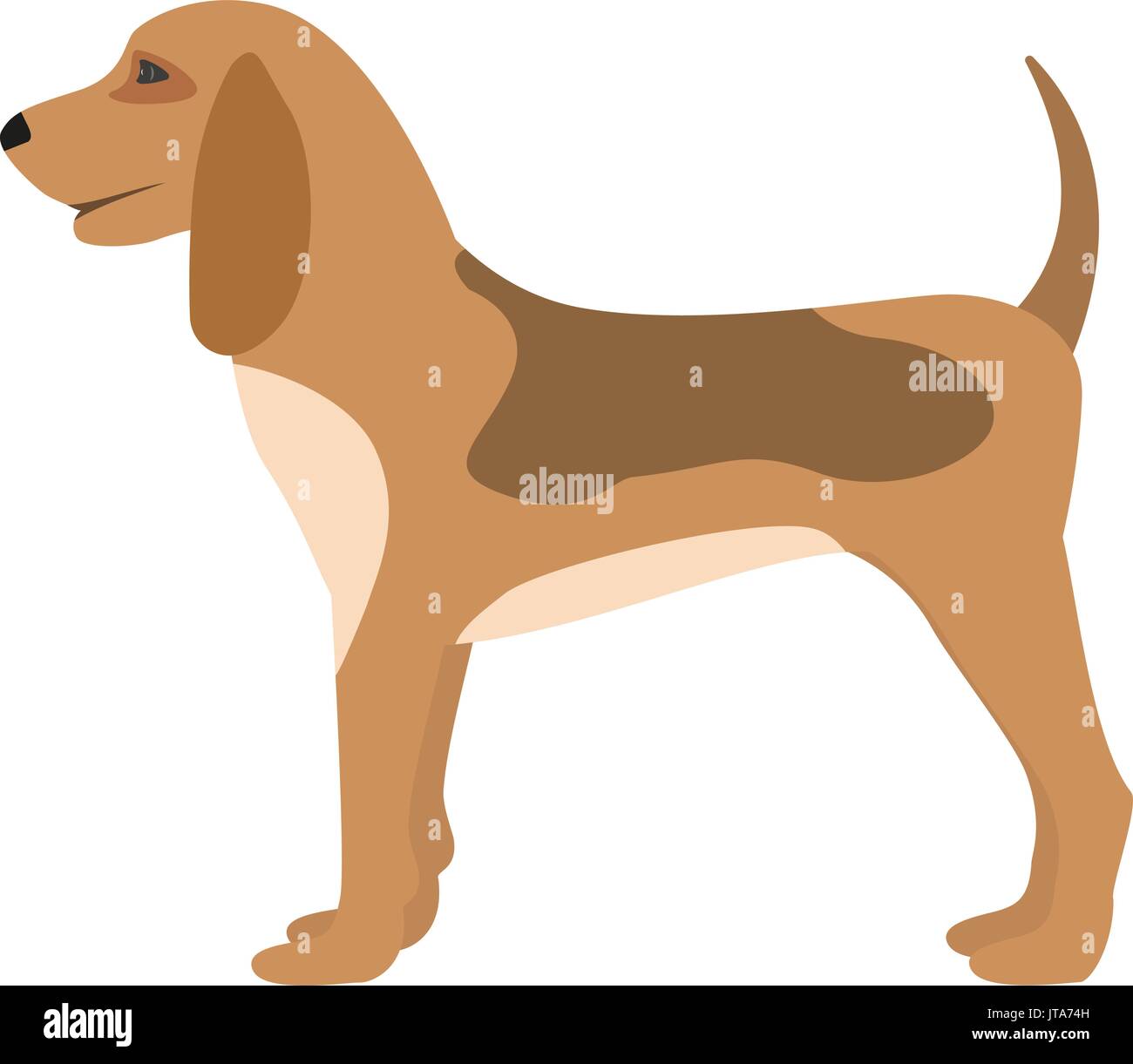 Vector Illustration einer Cartoon Jagdhund Welpen Stock Vektor