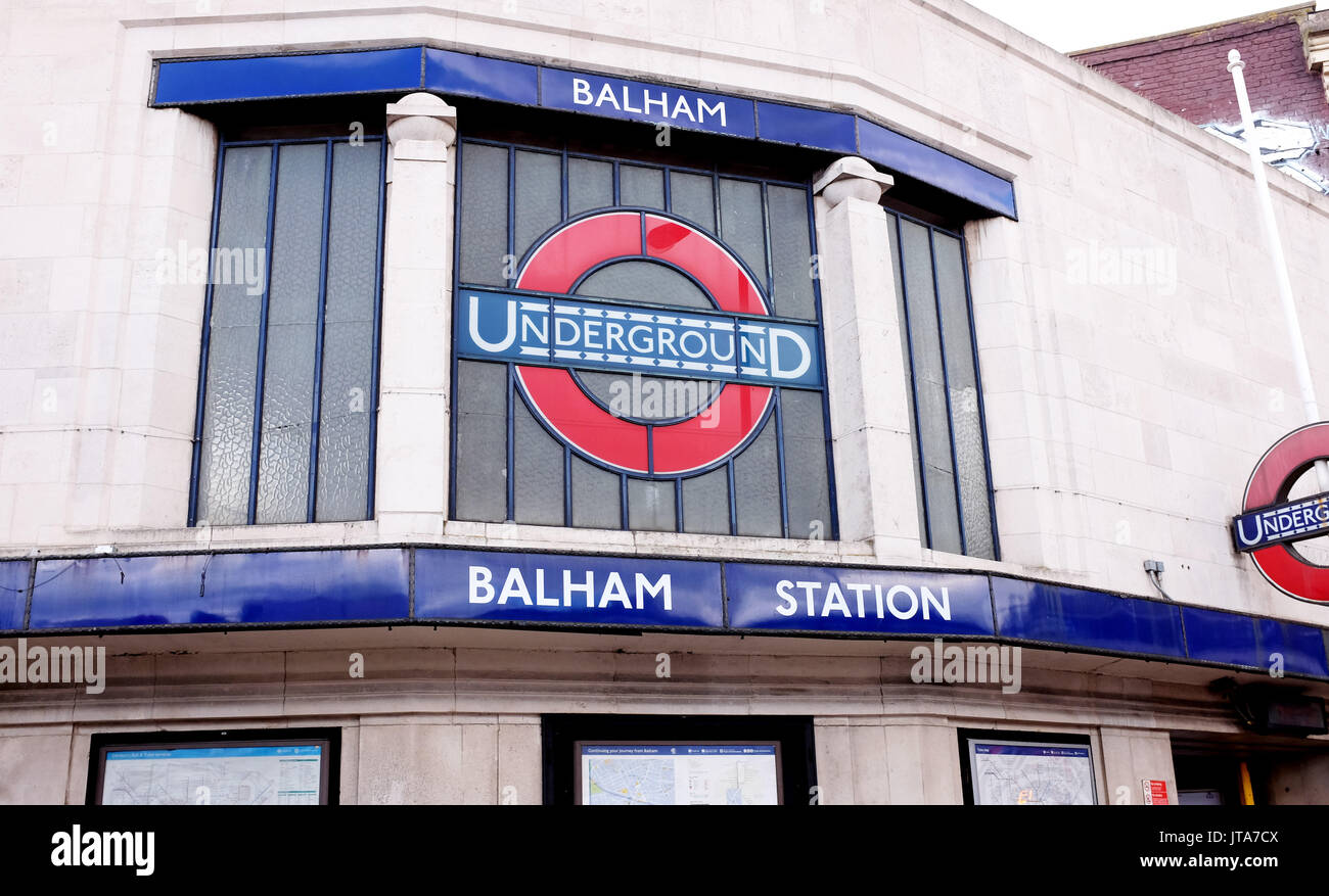 London UK-balham U-Bahnstation im Süden Londons Stockfoto