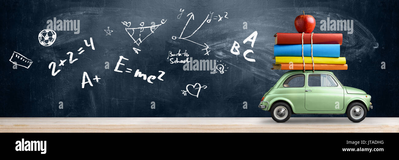 Zurück zu Schule Auto. Stockfoto