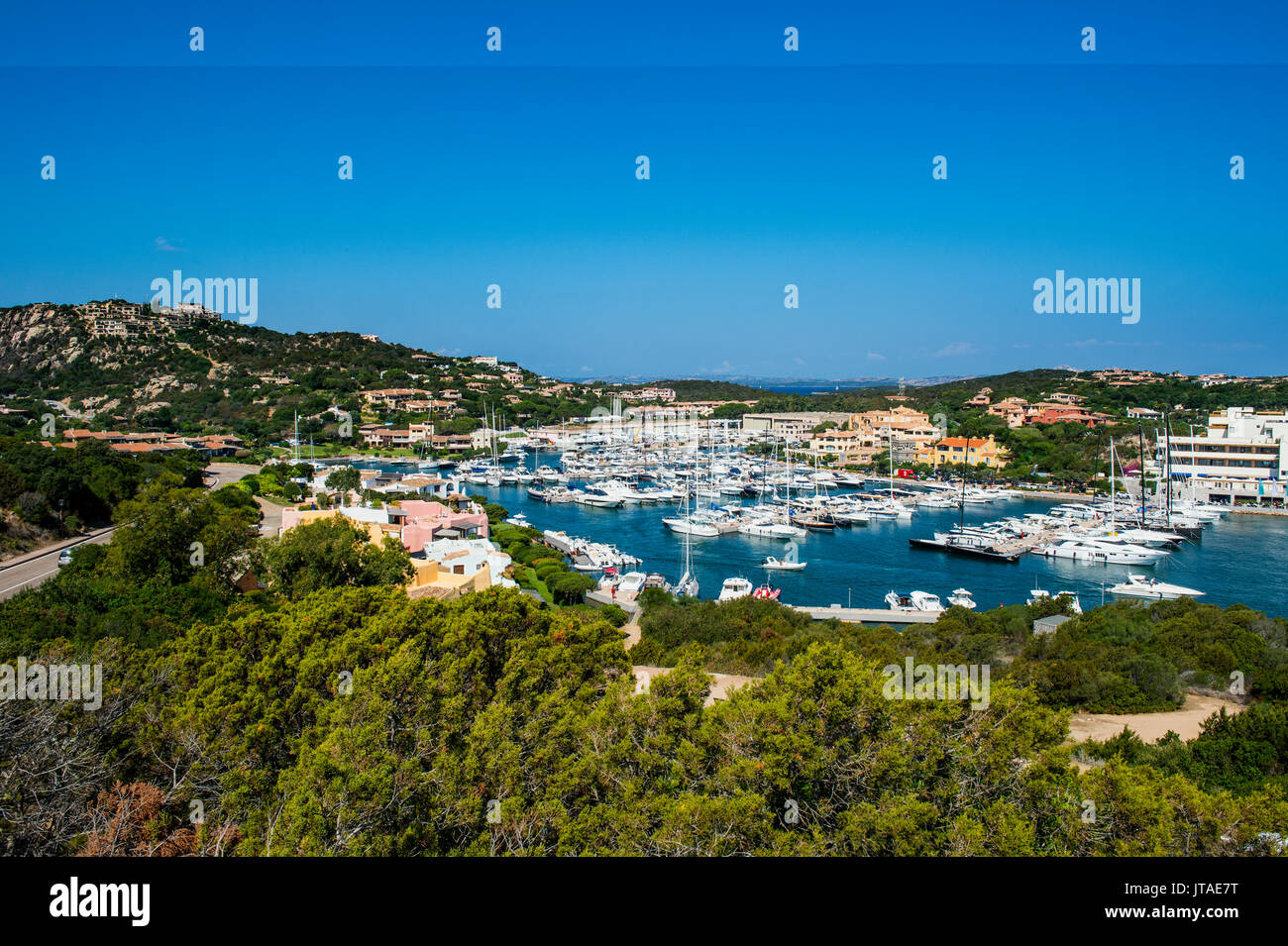 Die Bucht von Porto Cervo an der Costa Smeralda, Sardinien, Italien, Mittelmeer, Europa Stockfoto