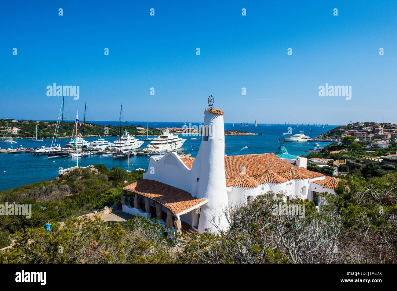 Die Bucht von Porto Cervo an der Costa Smeralda, Sardinien, Italien, Mittelmeer, Europa Stockfoto
