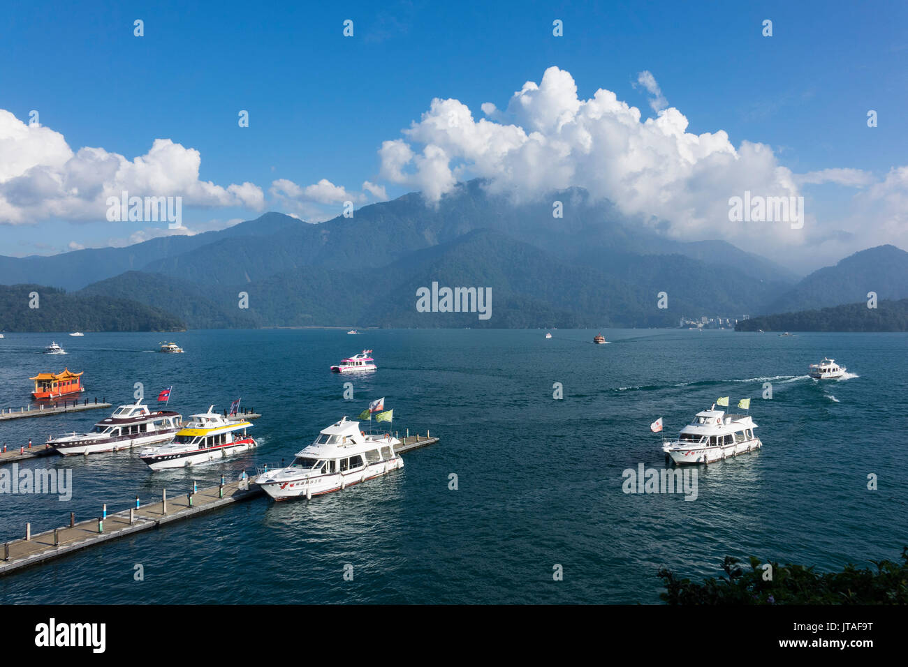Shuishe pier, Sun Moon Lake, Taiwan, Asien Stockfoto