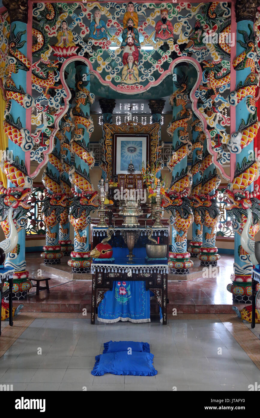 Cao Dai Tempel, Ho Chi Minh City, Vietnam, Indochina, Südostasien, Asien Stockfoto