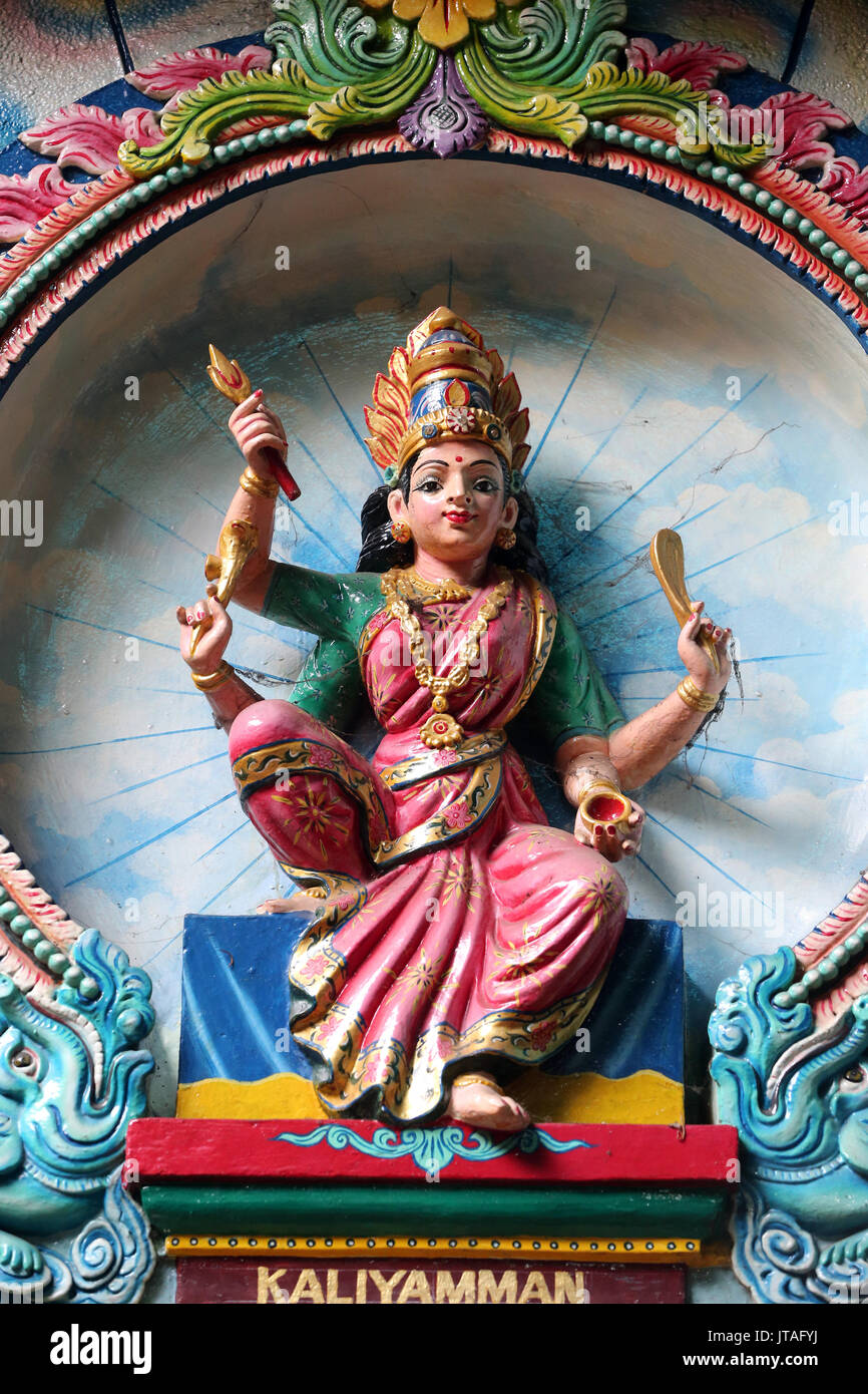 Kaliamman, die gleiche Gottheit als Sri Mariamman, die Muttergöttin, Mariamman Hindu Tempel, Ho Chi Minh City, Vietnam, Indochina Stockfoto
