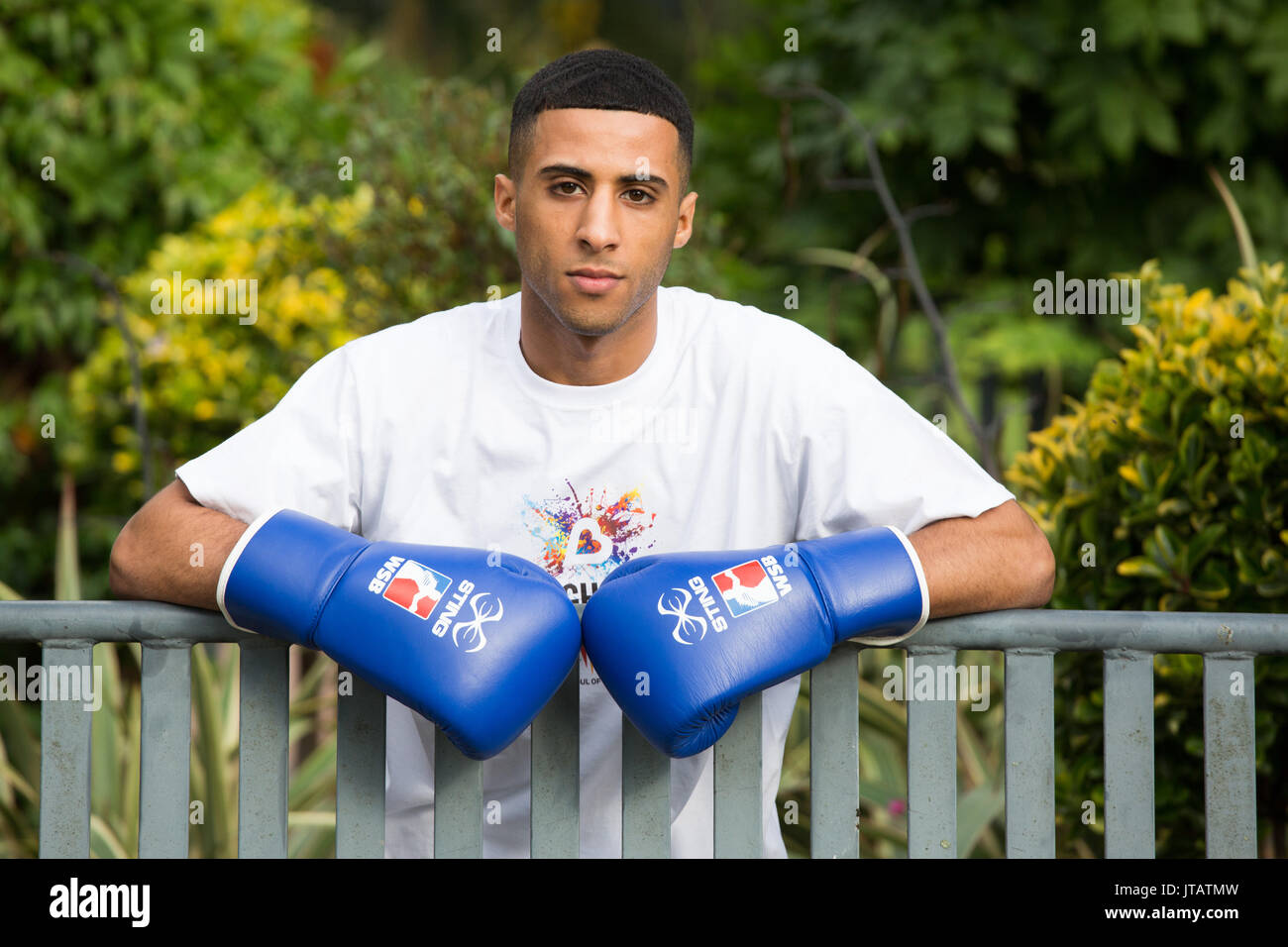 Galal Yafai ist ein britischer Boxer, qualifizierte an der olympischen Sommerspiele 2016 zu konkurrieren, die sich in Rio de Janeiro, Brasilien. Stockfoto