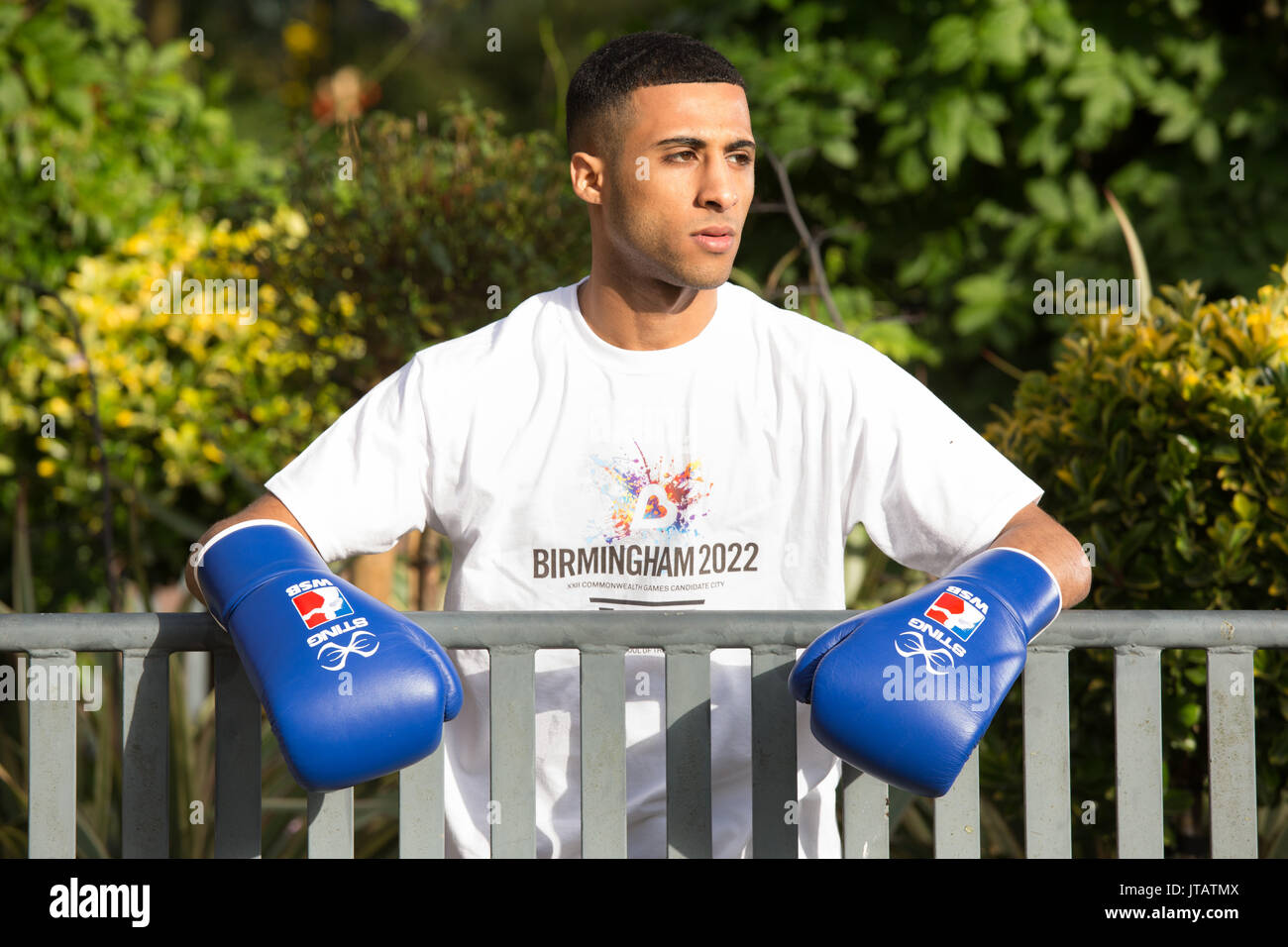 Galal Yafai ist ein britischer Boxer, qualifizierte an der olympischen Sommerspiele 2016 zu konkurrieren, die sich in Rio de Janeiro, Brasilien. Stockfoto