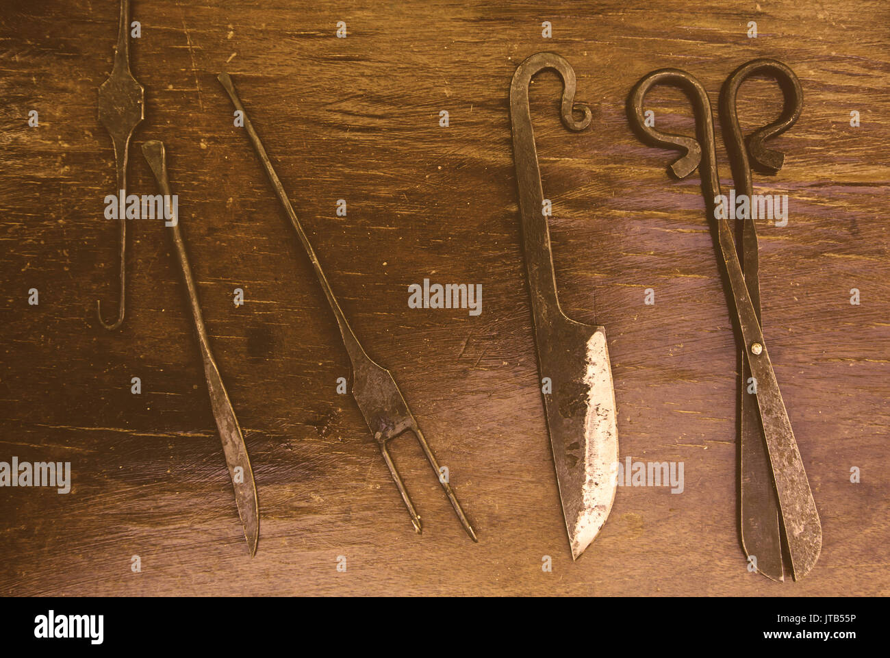 Haut-Pflege-Tool, Details der Objekte, die Haut, traditionelles Handwerk zu arbeiten Stockfoto