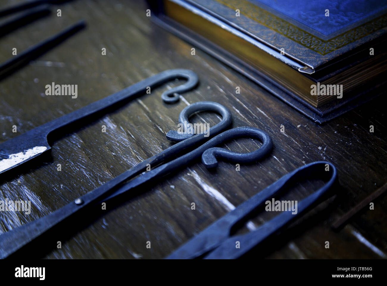 Haut-Pflege-Tool, Details der Objekte, die Haut, traditionelles Handwerk zu arbeiten Stockfoto