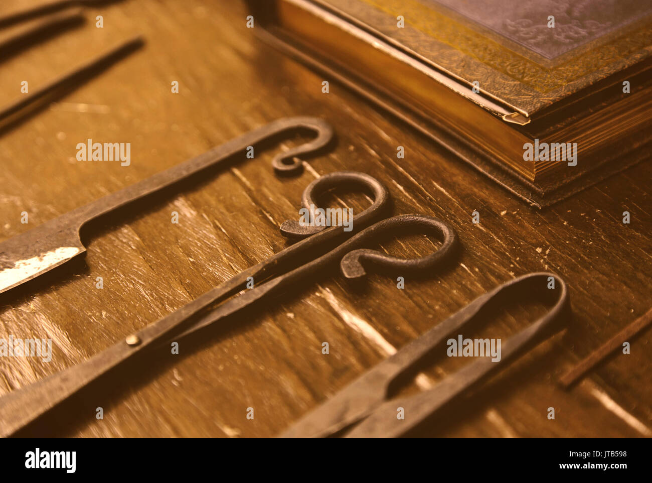 Haut-Pflege-Tool, Details der Objekte, die Haut, traditionelles Handwerk zu arbeiten Stockfoto