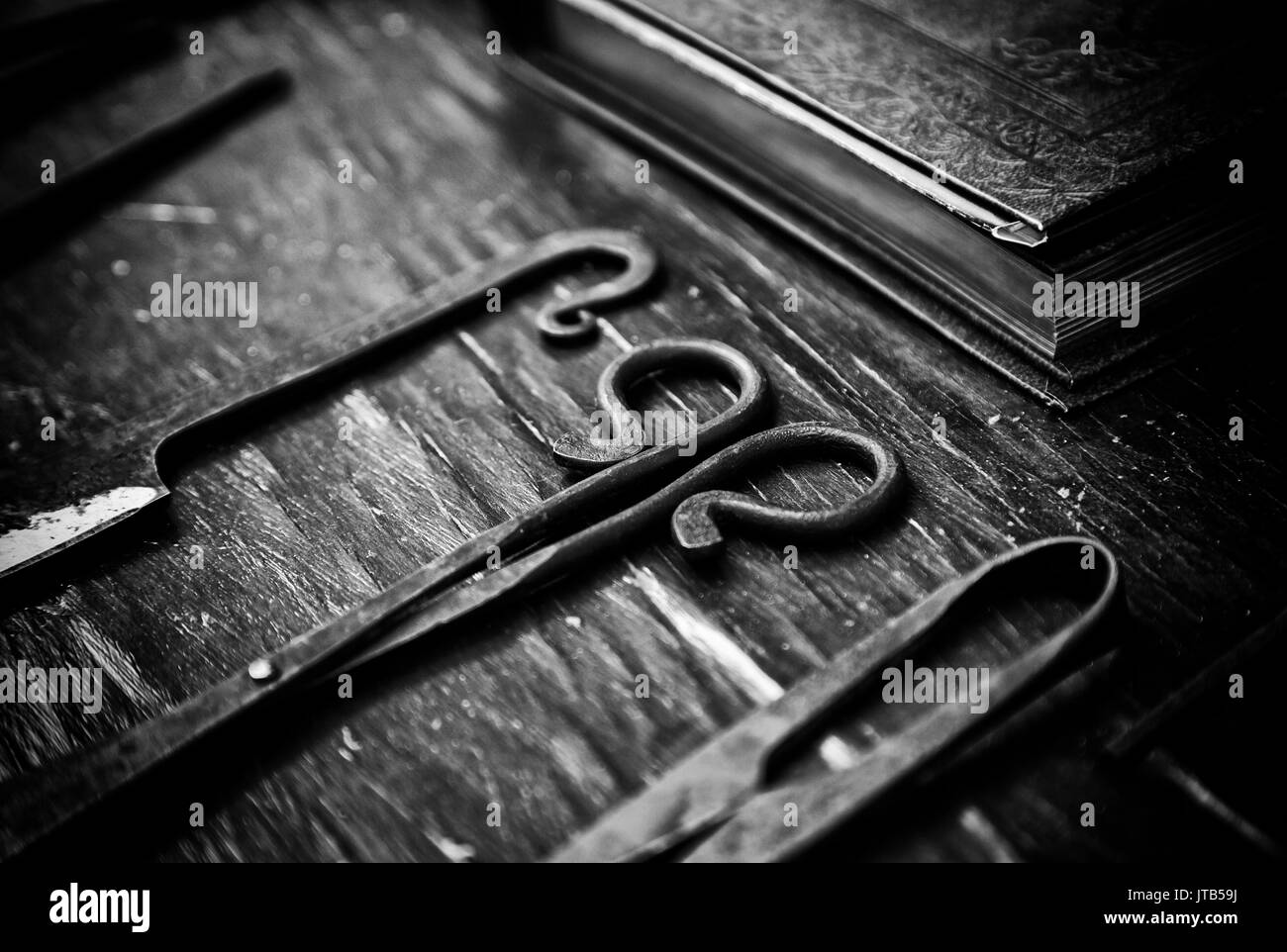 Haut-Pflege-Tool, Details der Objekte, die Haut, traditionelles Handwerk zu arbeiten Stockfoto