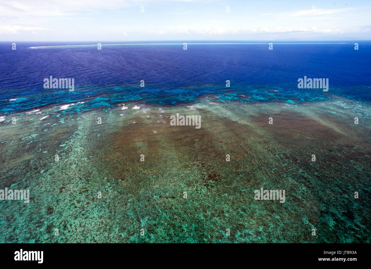 Luftaufnahme von Hastings Reef, Cairns, Queensland, Australien Stockfoto
